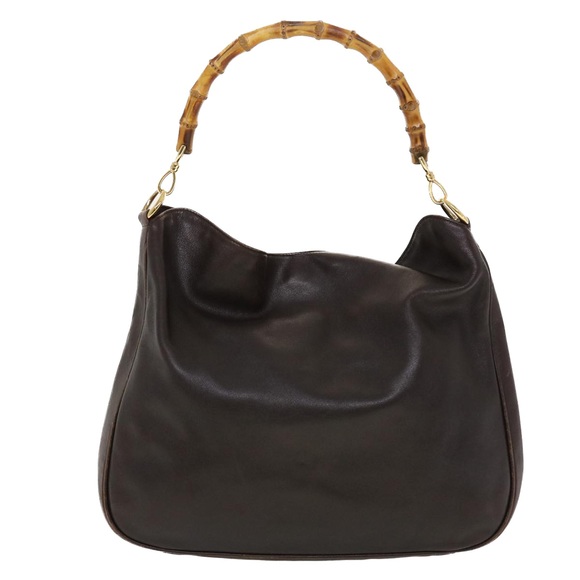 GUCCI Bamboo Hand Bag Leather 2way Black 001.2852.1577.0 Auth bs5868 - Picture 13 of 16